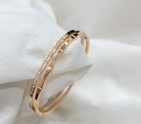 Elegant Rose Gold Double Cuff Bracelet - ZQ Collection