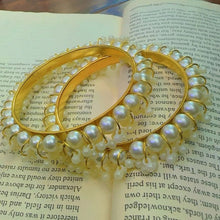 Pearl Perfection Graceful Gold Bangles For Women
