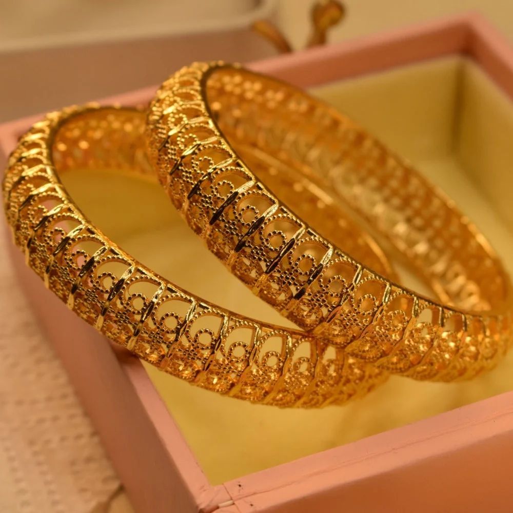 Golden Grace Stunningly Detailed Bangles For Women