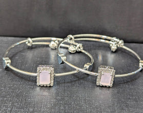 Silver Spark Bangle Set For Women