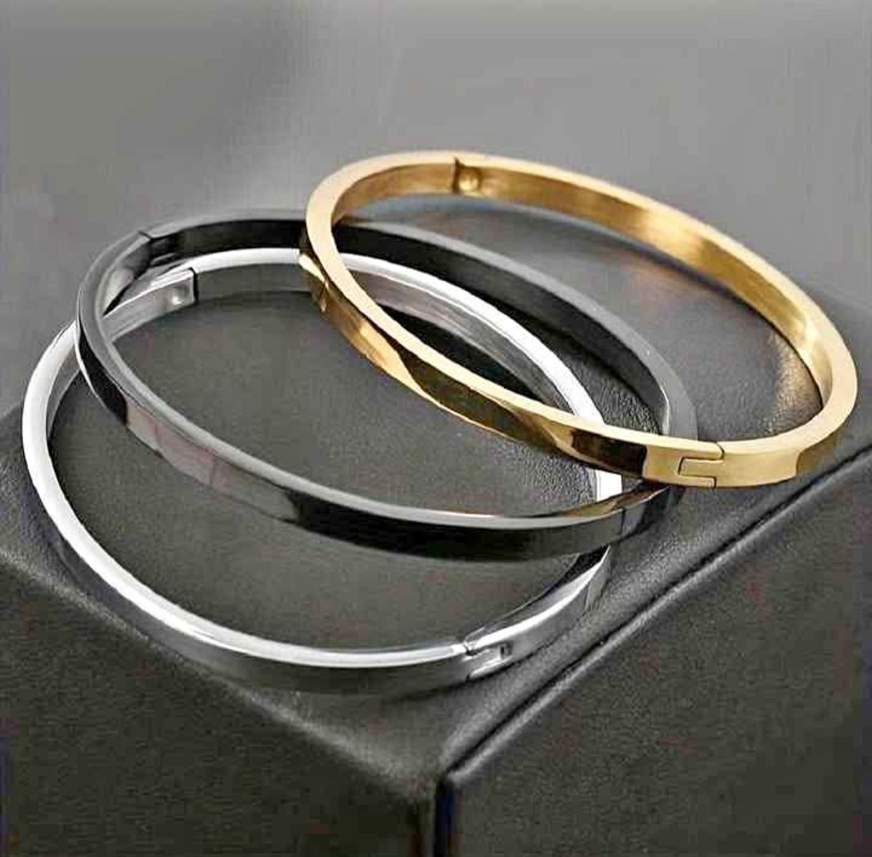 Timeless Metal Bangles for Him and Her 3 in 1 Set - ZQ Collection